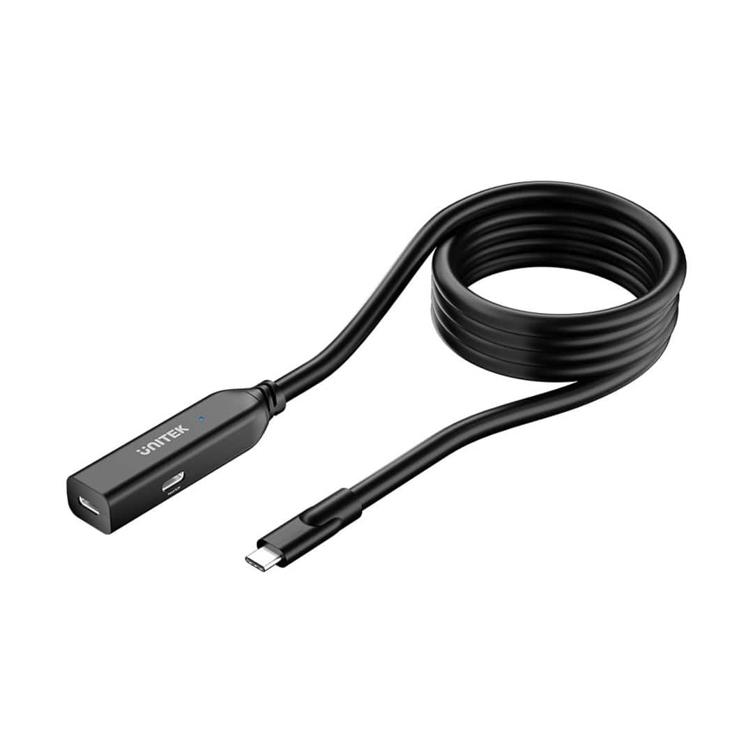 UNITEK KABEL PRZEDŁUŻACZ USB-C 10GBPS, 5M, CZARNY — zdjęcie 1 z 4