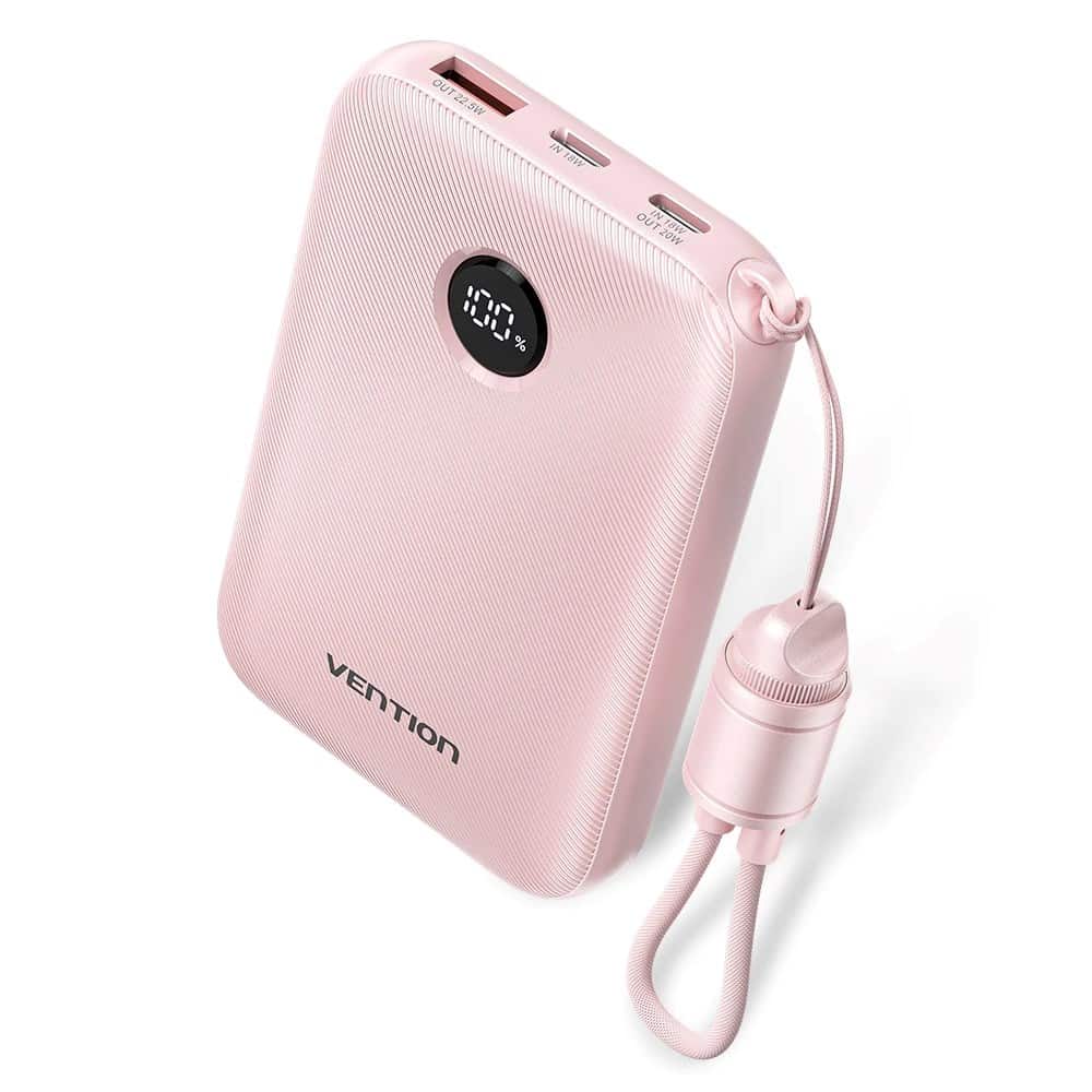 Powerbank Vention 10000mAh 2 x USB-C 1x USB-A Różowy — zdjęcie 1 z 4