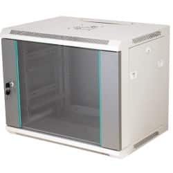Alantec-Szafa wisząca 19" 18U 450mm drzwi szklane kolor szary
