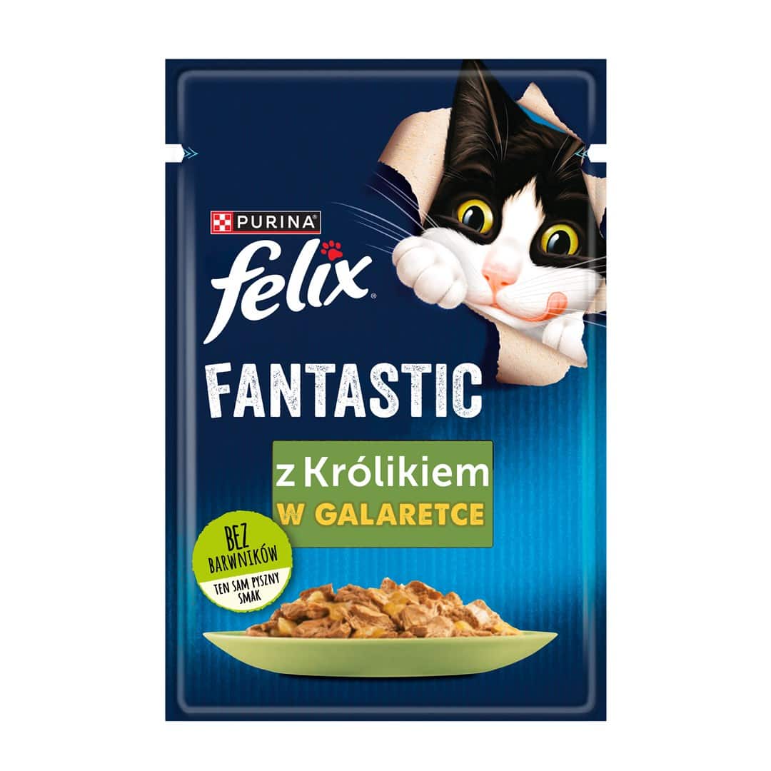 PURINA Felix Fantastic: królik - mokra karma dla kota - 85 g — zdjęcie 1 z 8
