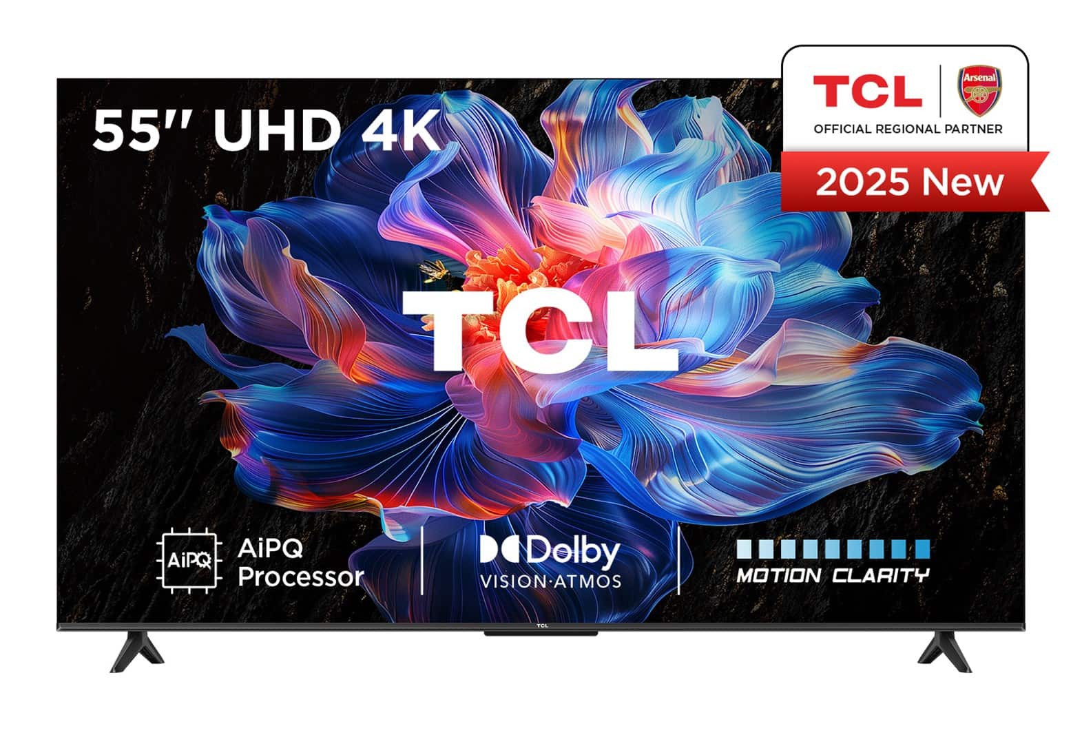 Telewizor TCL 55V6C DLED 55'' 4K Ultra HD Google TV Dolby Atmos DVB-T2 Metaliczny (OUTLET) — zdjęcie 1 z 8