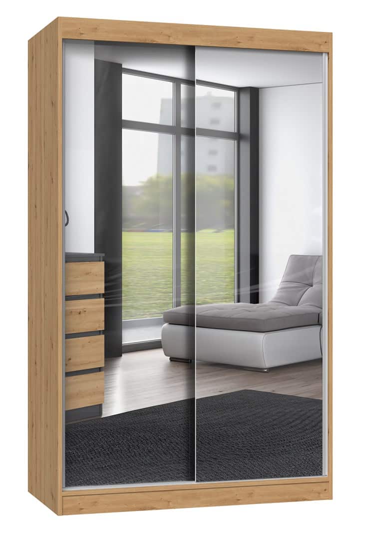 Szafa IGA artisan 120x61x200cm, 2 lustra, drzwi przesuwne — zdjęcie 1 z 2