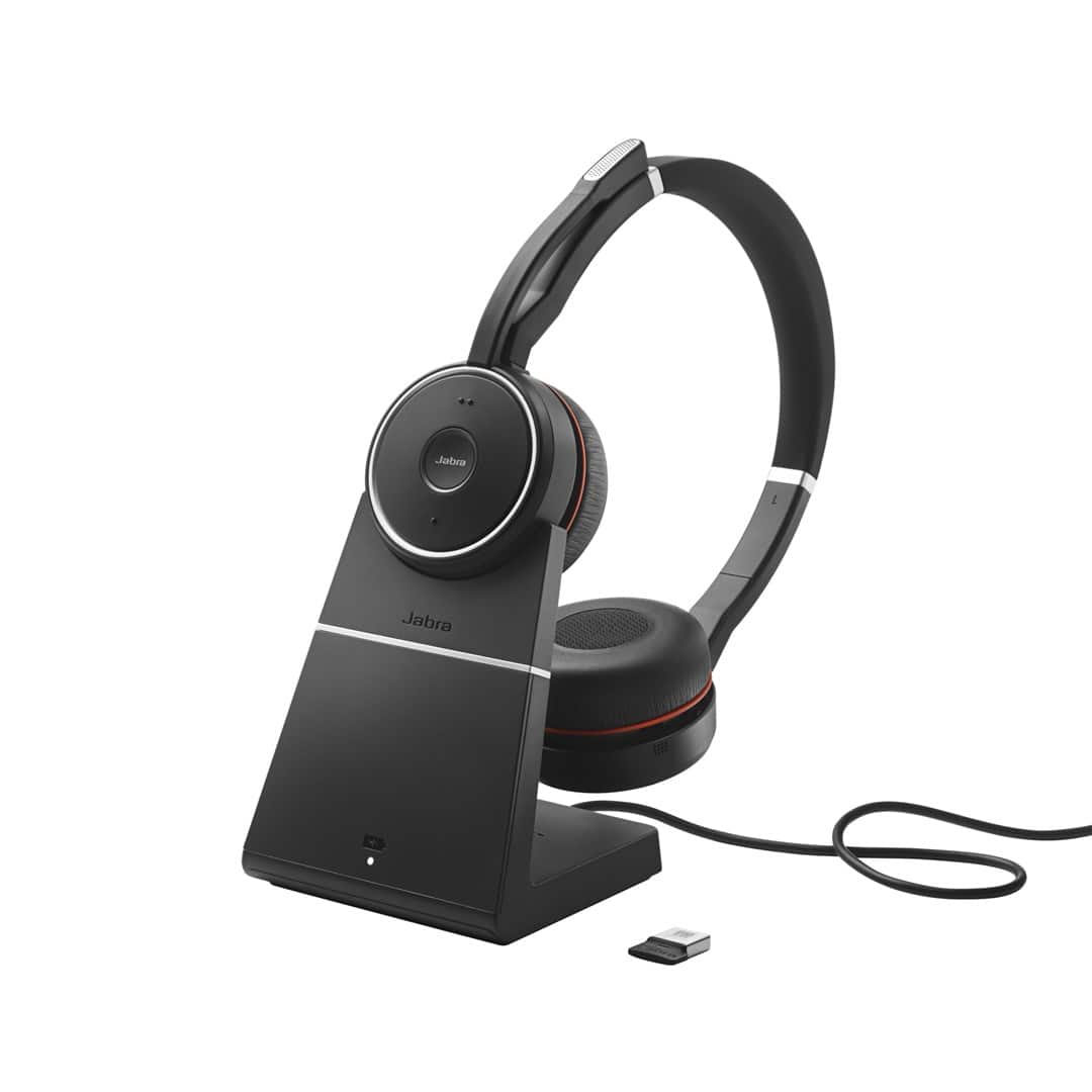 Słuchawki nauszne Jabra Evolve 75 SE UC Stereo Link380a + stand — zdjęcie 1 z 4
