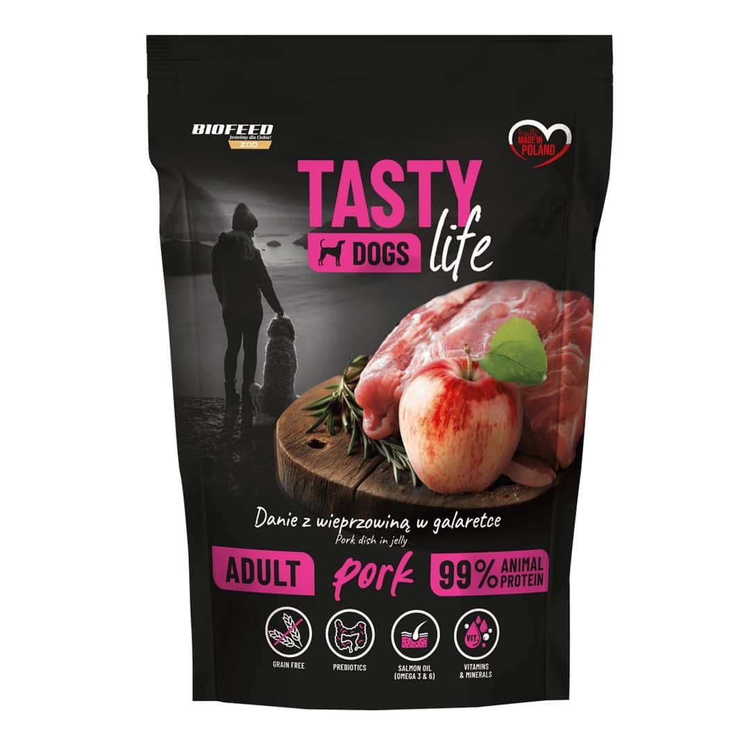 BIOFEED Tasty dog life wieprzowina 90% saszetka 500g