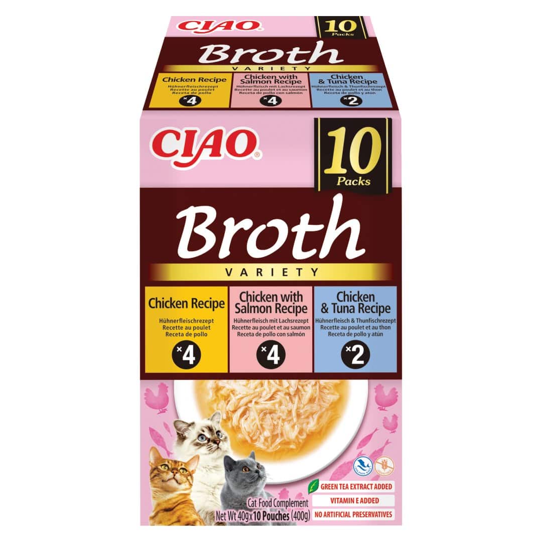 INABA CAT CIAO BROTH CHICKEN,SALMON,TUNA 10x40g — zdjęcie 1 z 5