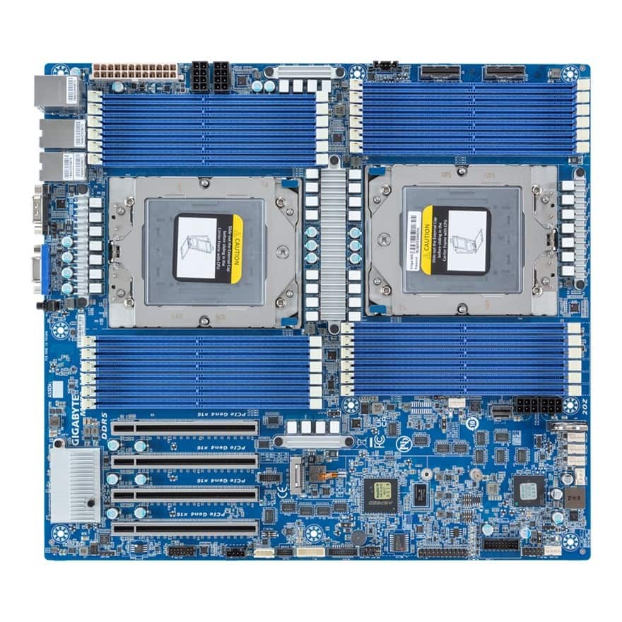 Płyta główna Gigabyte MZ73-LM1 2x SP5 AMD Epyc 9004 SoC (24x DIMM, 3x SlimSAS, 1xM.2, 2x10Gbe, IPMI, E-ATX) — zdjęcie 1 z 4