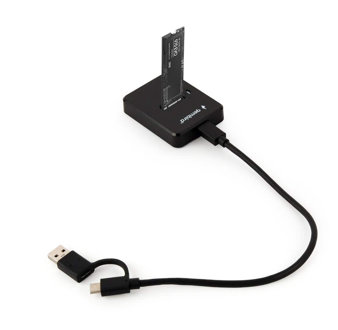 GEMBIRD STACJA DOKUJĄCA M.2 SATA I NVME SSD CZARNA — zdjęcie 1 z 8