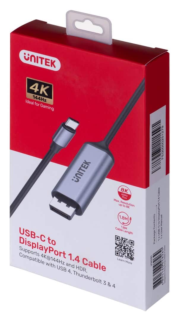 UNITEK KABEL ADAPTER USB-C - DP 1.4 8K 60HZ 1,8M — zdjęcie 1 z 5