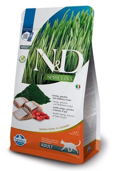 FARMINA N&D Spirulina Herring - sucha karma dla kota - 1.5 kg — zdjęcie 1 z 3