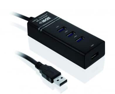 Hub IBOX USB 3.0 CZARNY 4-PORTY IUH3FB (4x USB 3.0; kolor czarny) — zdjęcie 1 z 3