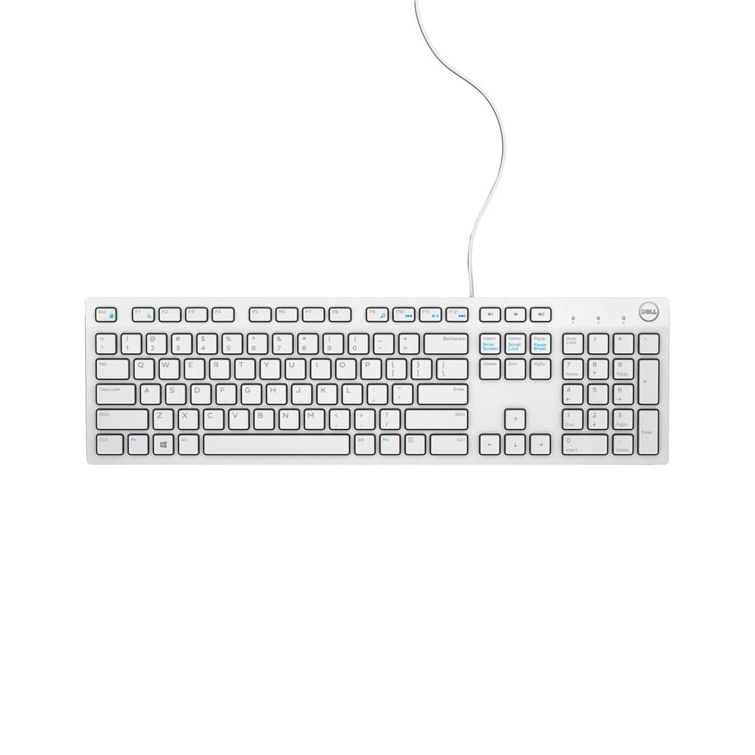 DELL Keyboard : US-Euro (Qwerty) Dell KB216 Quietkey USB, White — zdjęcie 1 z 4
