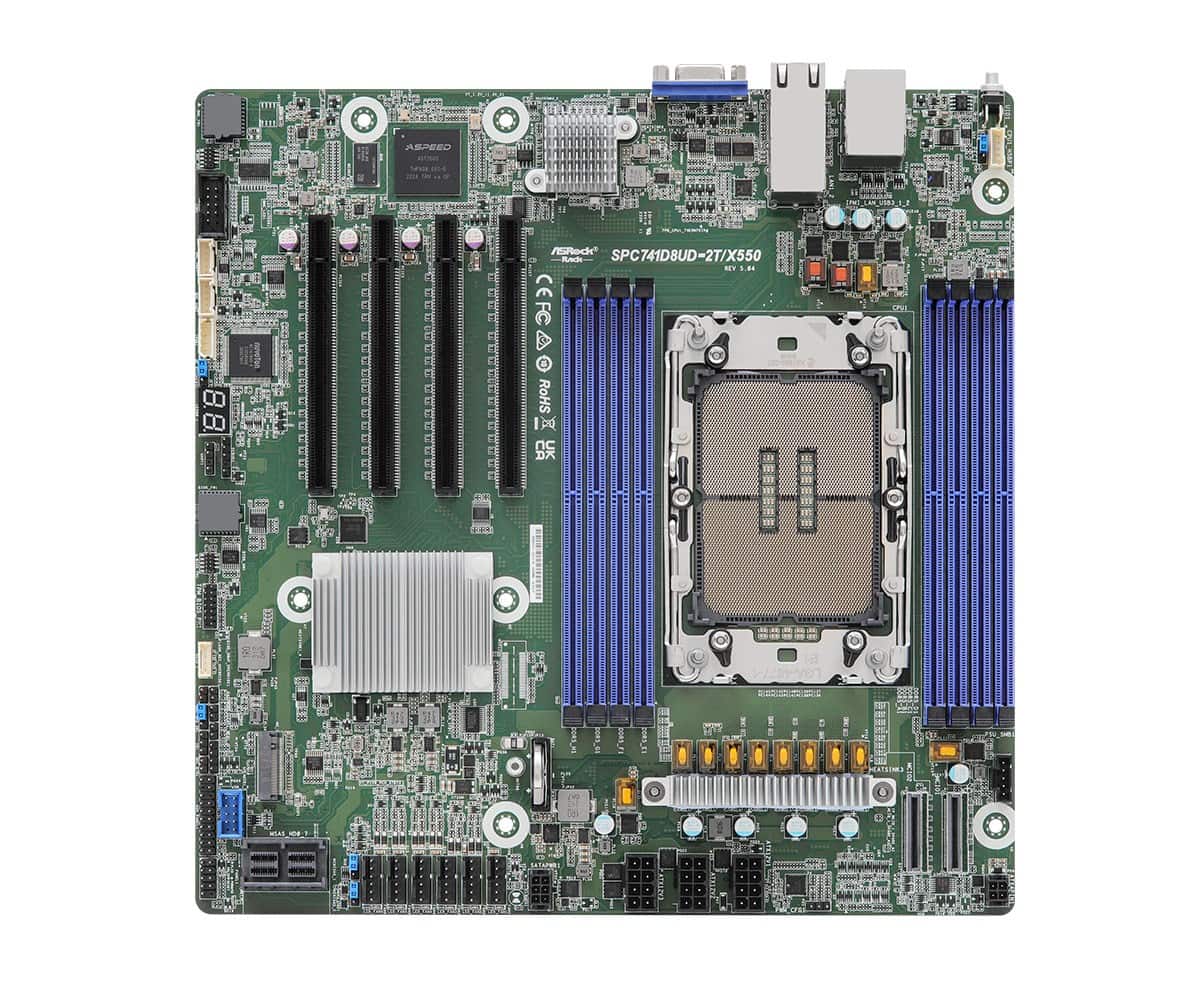 Płyta główna ASRock SPC741D8UD-2T/X550 1x LGA4677 Intel Xeon Scalable 3gen C741 (8xDIMM, SATA, 1xM.2, 2x10GbE, IPMI) — zdjęcie 1 z 4
