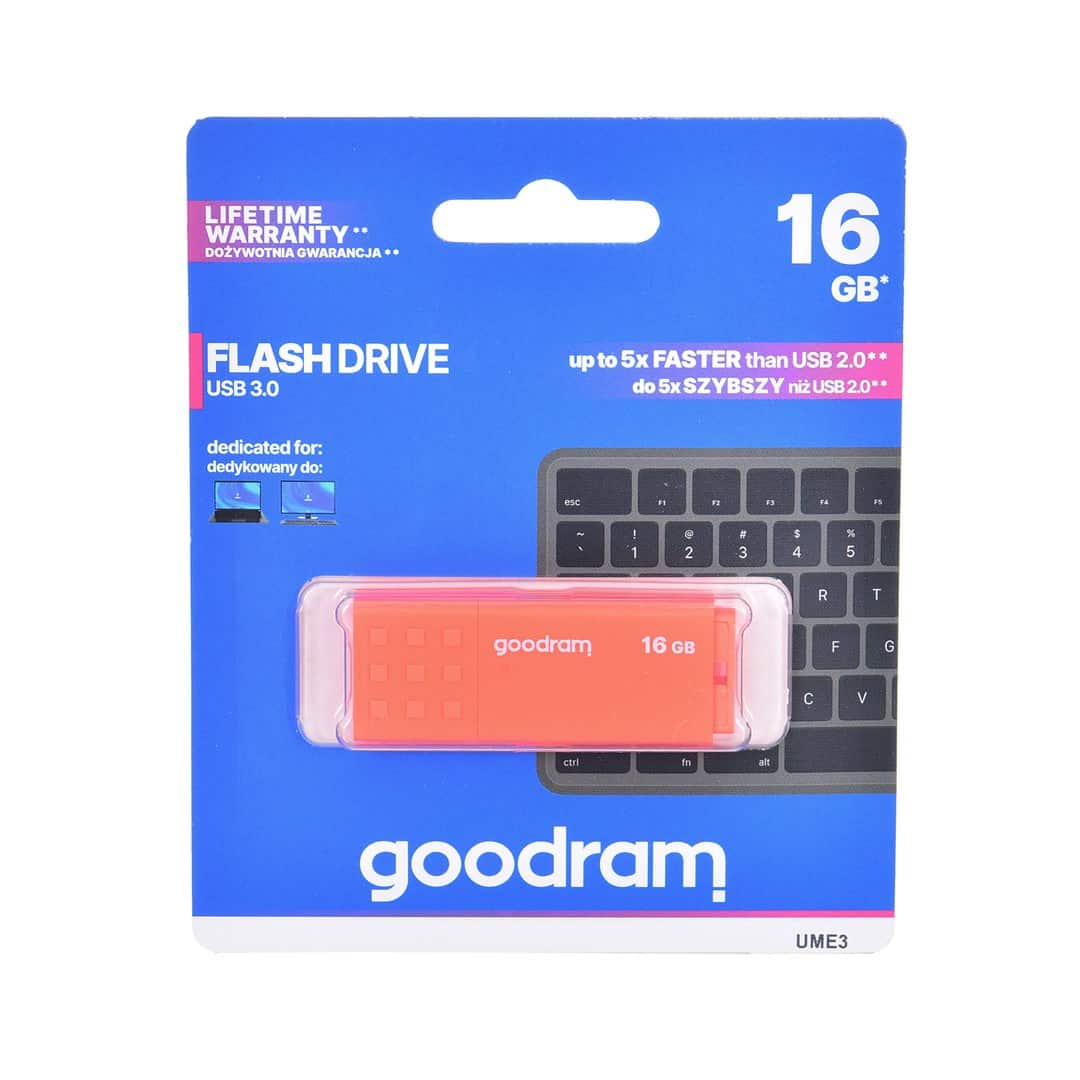 Pendrive GoodRam UME3 16GB USB 3.0 Pomarańczowy — zdjęcie 1 z 2