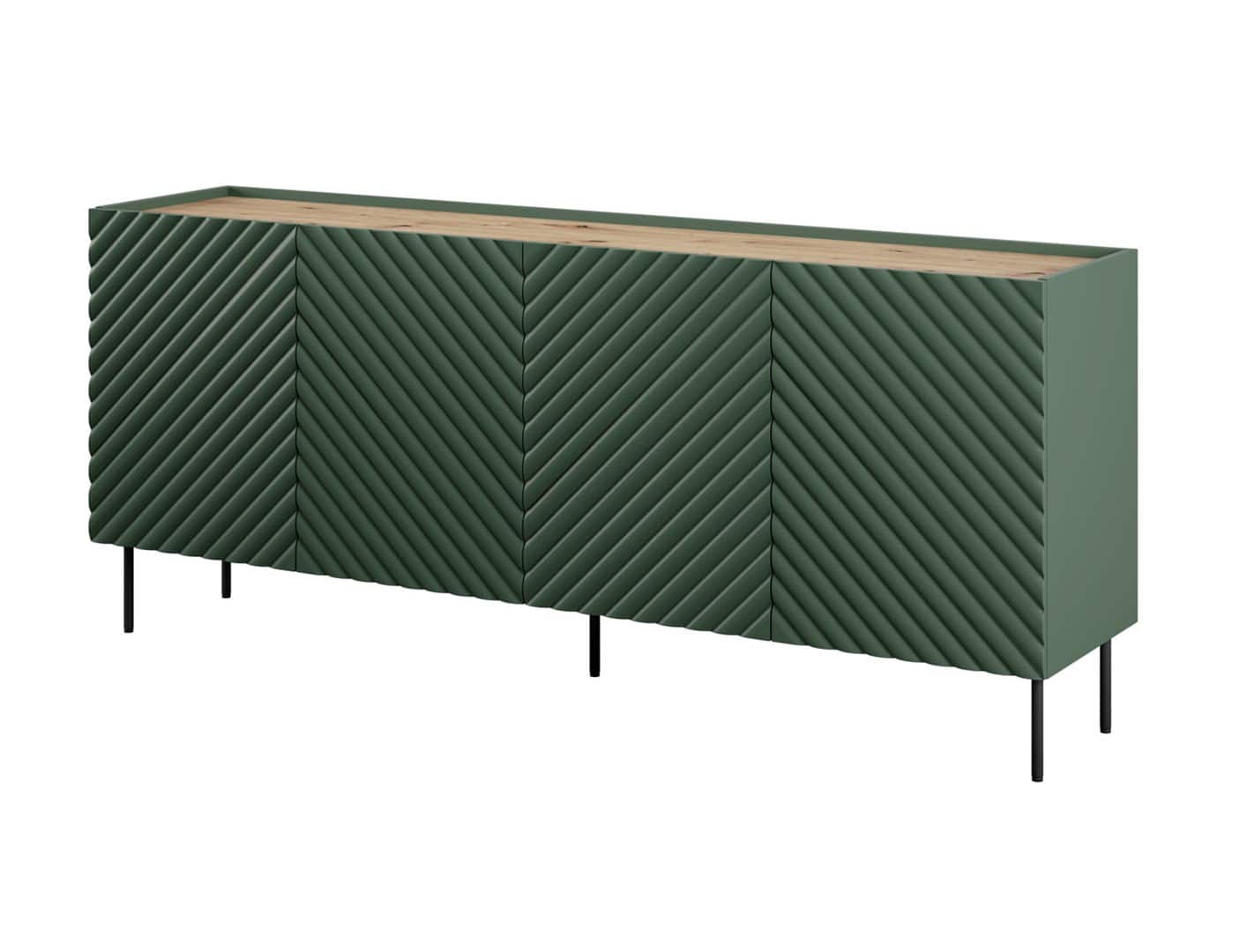 Komoda ONDA 200x45x85, 4 szuflad, zieleń — zdjęcie 1 z 4