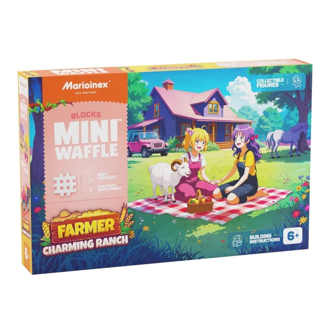 MARIOINEX Klocki Mini Waffle Farmer Urocze ranczo, 112 elementów — zdjęcie 1 z 8