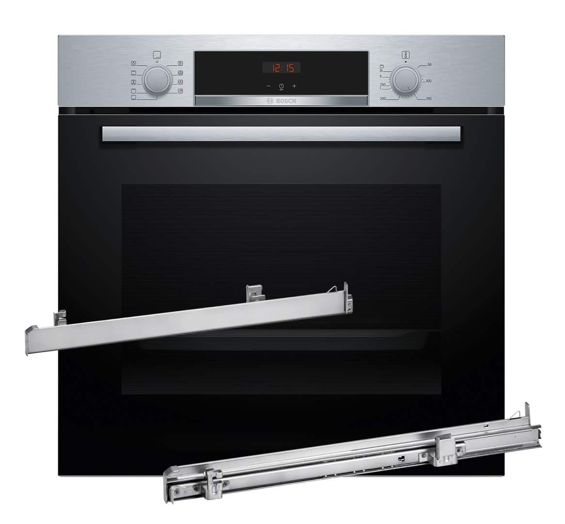 Piekarnik BOSCH HBA514BS3 + Prowadnice teleskopowe 1 poziomowe BOSCH HEZ538000 (OUTLET) — zdjęcie 1 z 3