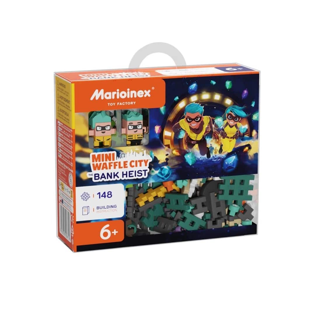MARIOINEX Klocki Mini Waffle City Napad na bank, 148 elementów — zdjęcie 1 z 8
