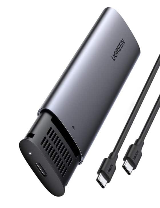 Ugreen kieszeń na dysk SSD M.2 obudowa dysku USB 3.2 Gen 2 (SuperSpeed USB 10 Gbps) + kabel USB Typ C 0,5m szary (CM400 10902)