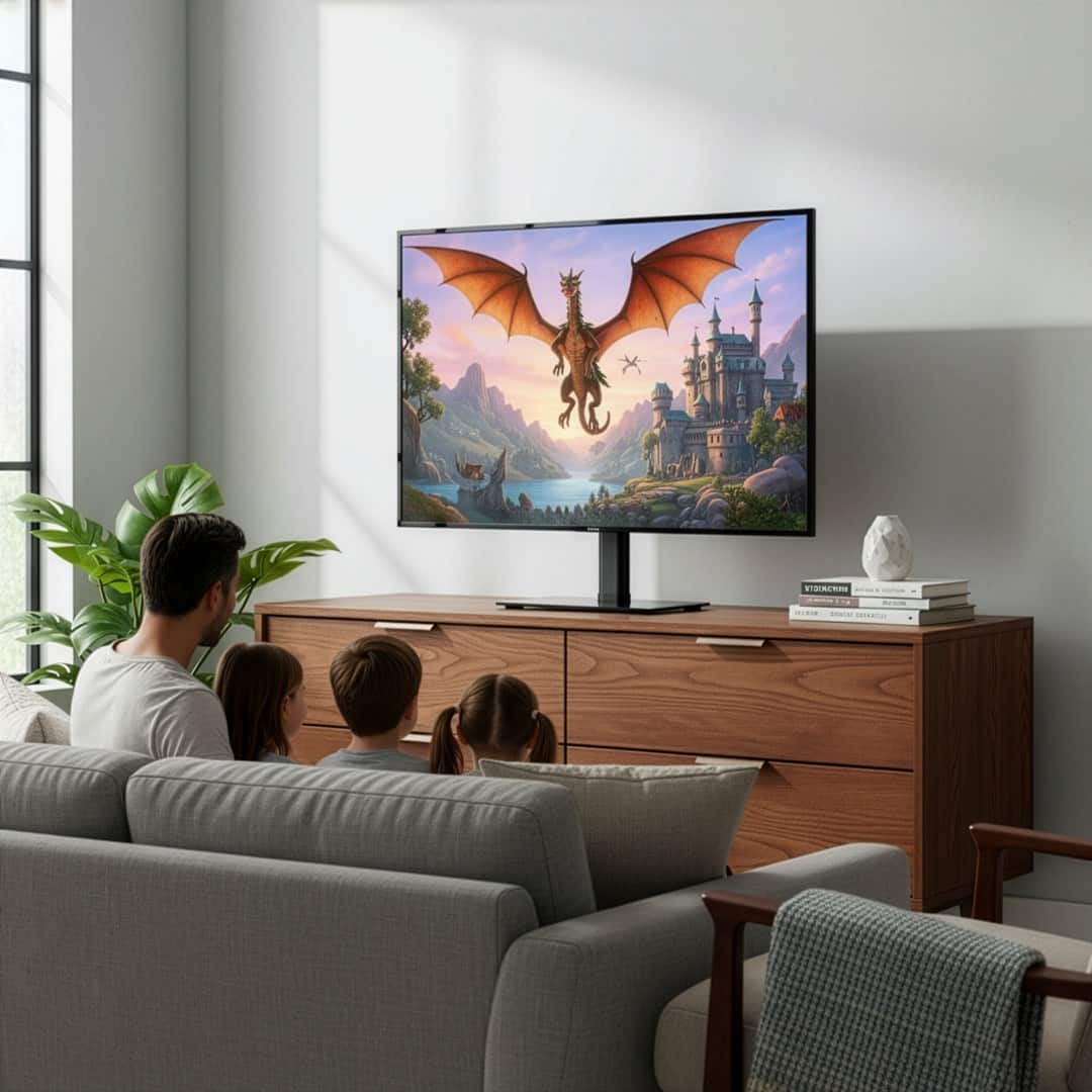 MACLEAN UNIWERSALNY STOJAK DO TV NA SZAFKĘ, , PODSTAWKA, MAX. 35 KG, OBRÓT 20 STOPNI, DLA TV 32-55" MC-132 — zdjęcie 1 z 8