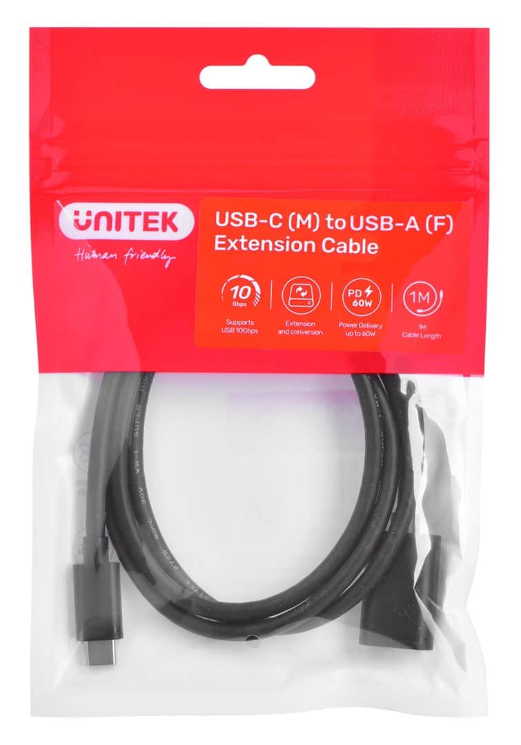 UNITEK KABEL ADAPTER USB-C-USB-A,M/F 10GBPS 60W 1M — zdjęcie 1 z 2