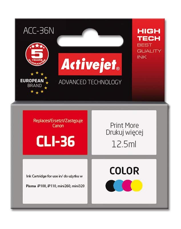 Activejet ACC-36N Tusz Zamiennik Canon CLI-36 — zdjęcie 1 z 2
