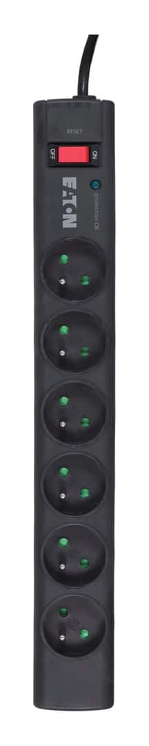 Listwa przeciwprzepięciowa EATON PS6F (6 x UTE; 10 A; kolor czarny) — zdjęcie 1 z 2