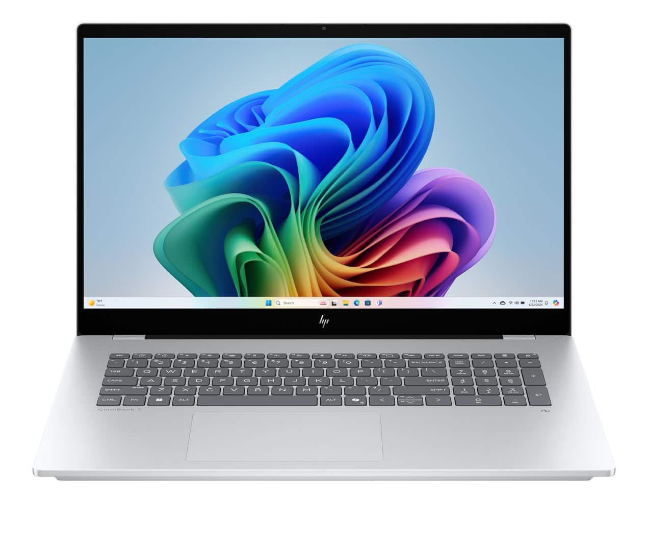 HP OmniBook 7 17-DC0073CL Ultra 7 258V 17.3"FHD Touch 32GB SSD1TB BT BLKB GeForce RTX 4050 6GB Win11 Silver (REPACK) 2Y — zdjęcie 1 z 8