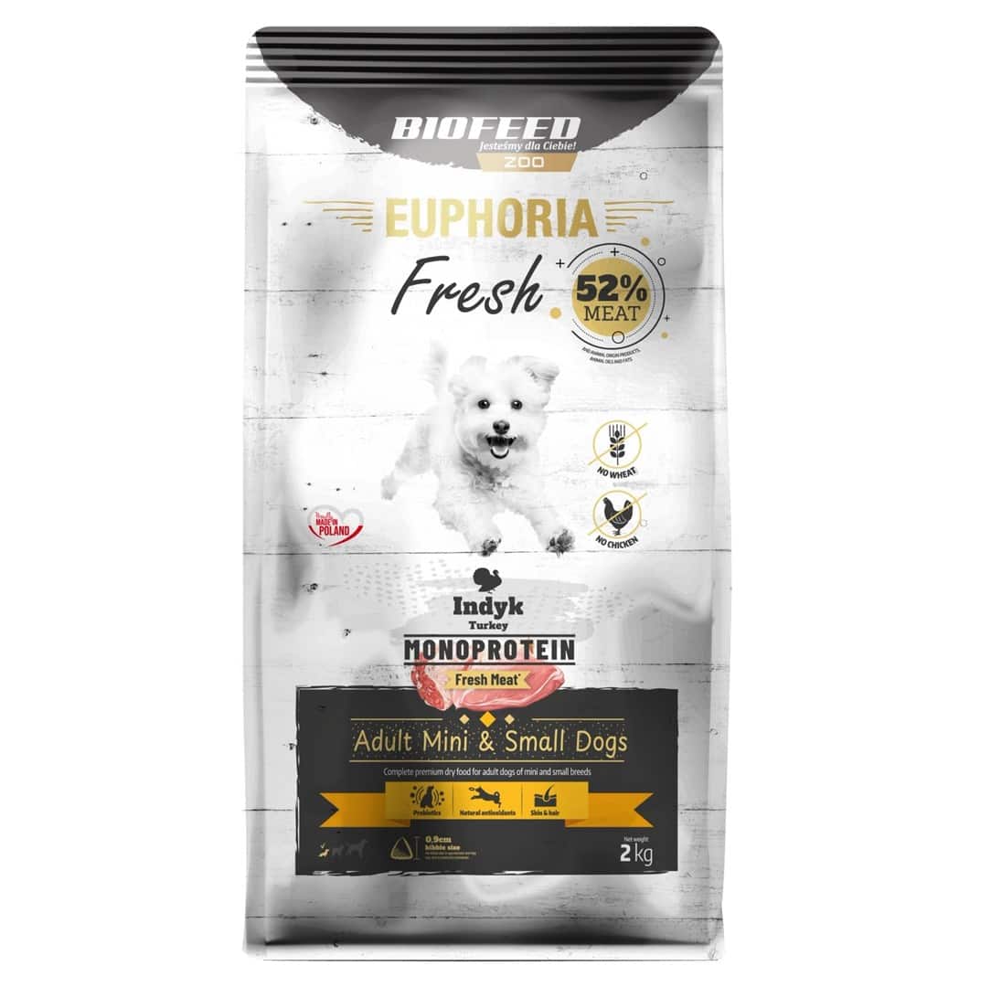 BIOFEED Euphoria Fresh Meat Adult Mini & Small Indyk Monoprotein 2kg