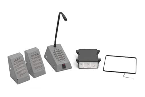 CONTACTA INTERKOM STS-K002L-B, ZESTAW (WZMACNIACZ, MODUŁ DLA INTERESANTA ORAZ OBSŁUGI, ZASILACZ, PĘTLA INDUKCYJNA), CZARNY — zdjęcie 1 z 4