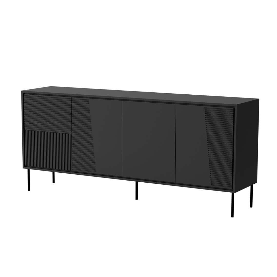 Komoda 4D ABI 200x45x88 czarny mat — zdjęcie 1 z 4
