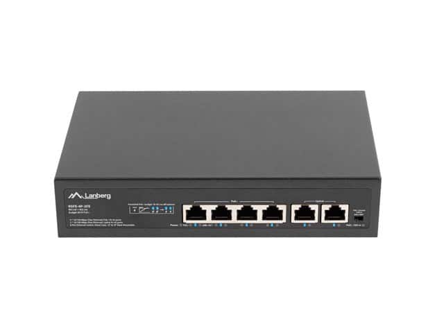 LANBERG SWITCH POE+ RACK 10"/19" (4X 100MB/S POE+, 2X 100MB/S) RSFE-4P-2FE-60 — zdjęcie 1 z 6