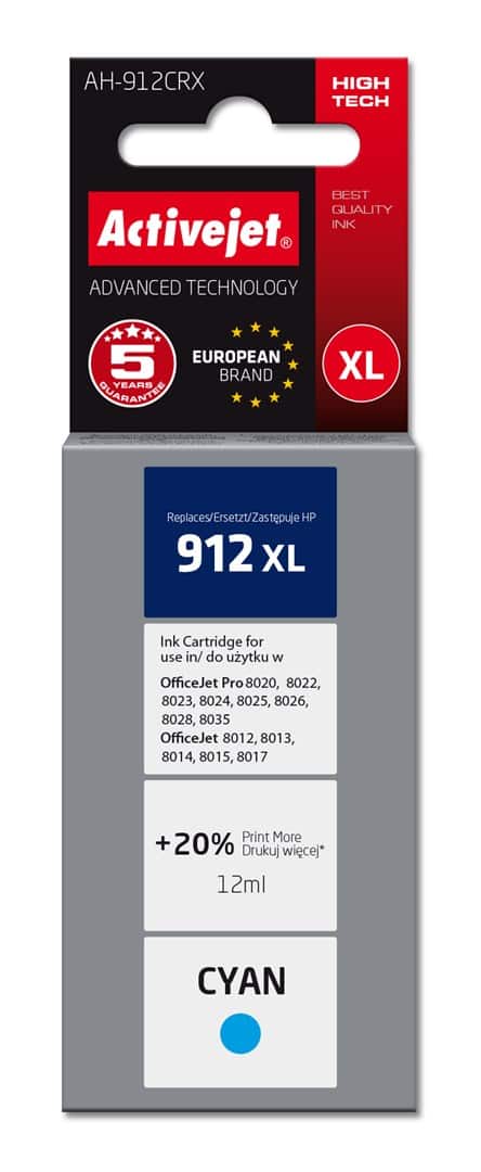 Activejet AH-912CRX Tusz, 990 stron, niebieski