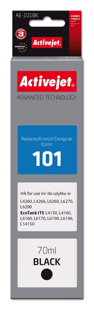 Activejet AE-101BK Buteleczka z tuszem 70ml czarny
