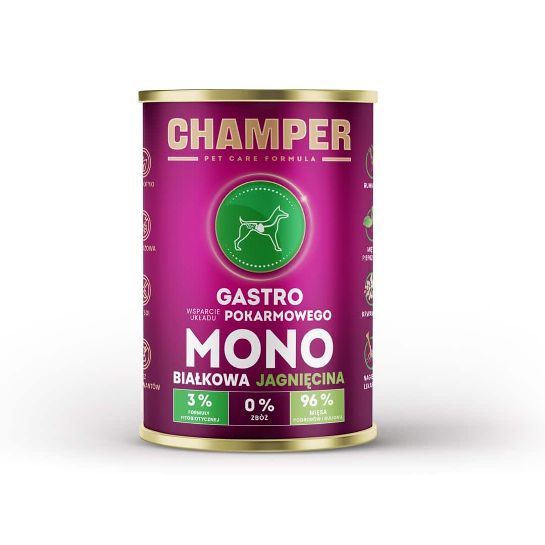 CHAMPER GASTRO MONOBIAŁKOWA jagnięcina mokra karma dla psa 400g