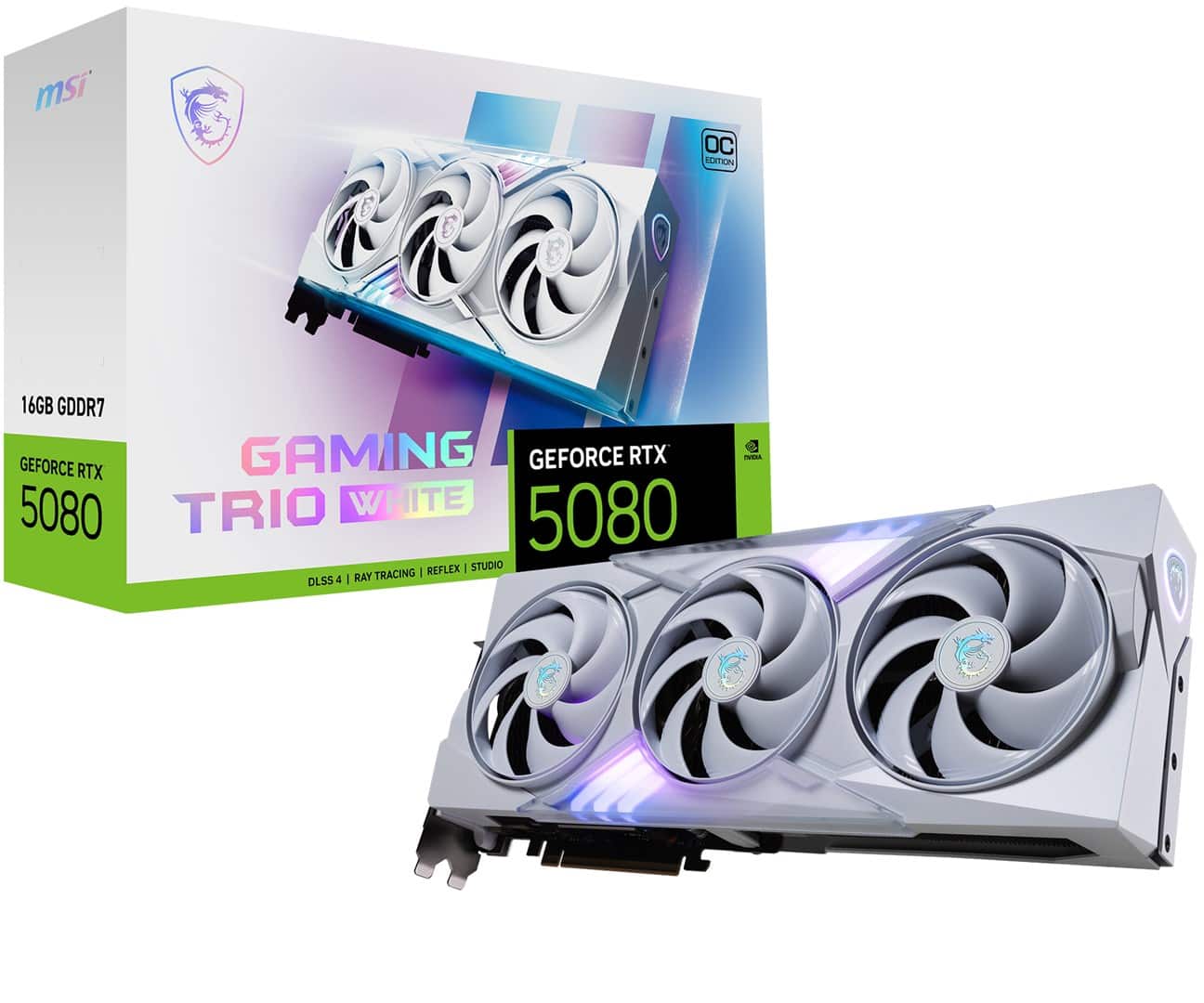 Karta graficzna MSI GeForce RTX 5080 16GB GAMING TRIO OC WHITE GDDR7 — zdjęcie 1 z 8