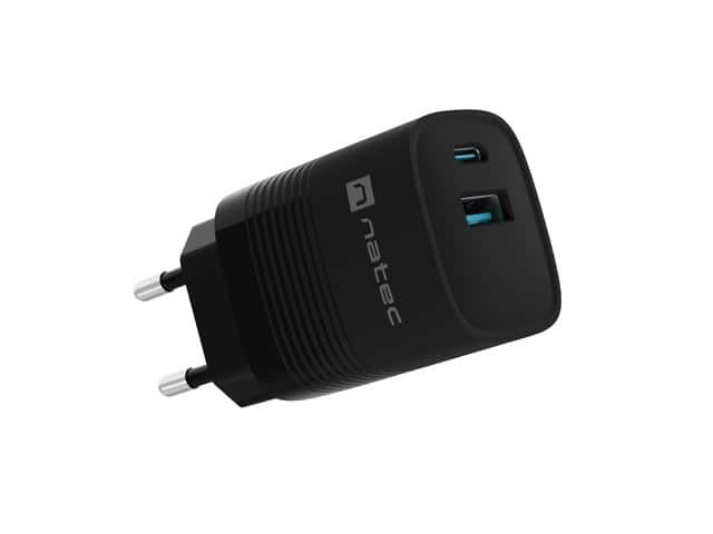 NATEC ŁADOWARKA RIBERA GAN 1X USB-A + 1X USB-C 30W CZARNA NUC-2141 — zdjęcie 1 z 8