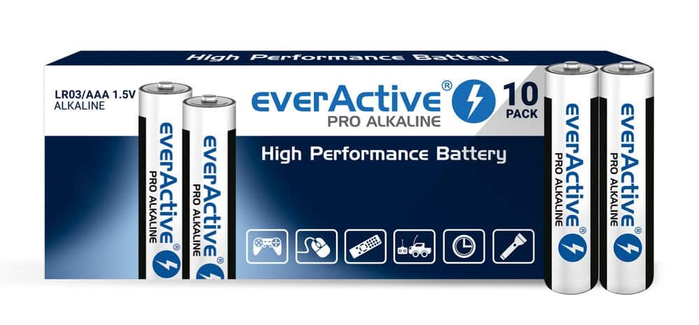 Zestaw baterii alkaliczne everActive LR0310PAK (x 10) — zdjęcie 1 z 3