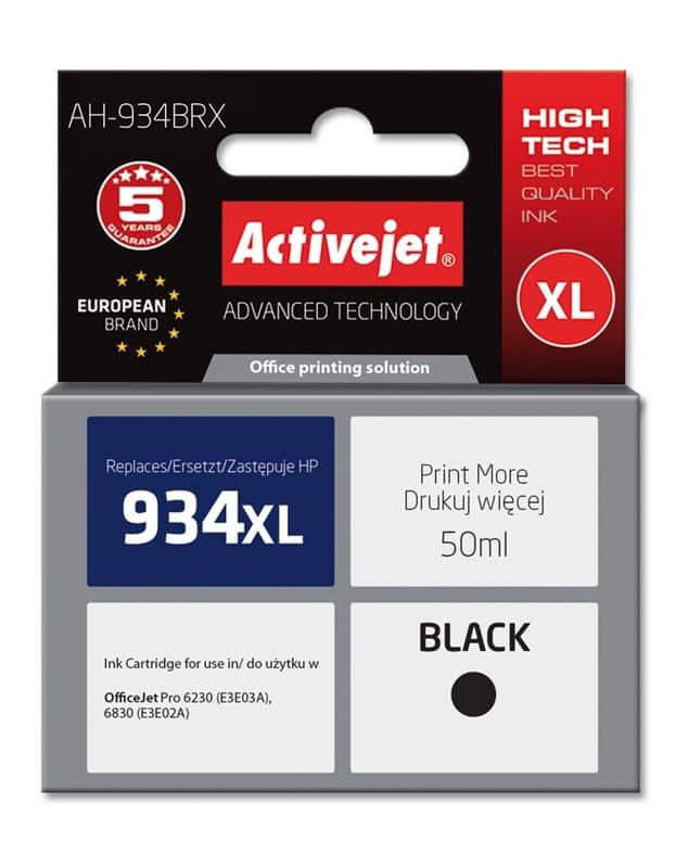 Activejet AH-934BRX Tusz, 50 ml, czarny, kompatybilny z HP — zdjęcie 1 z 2