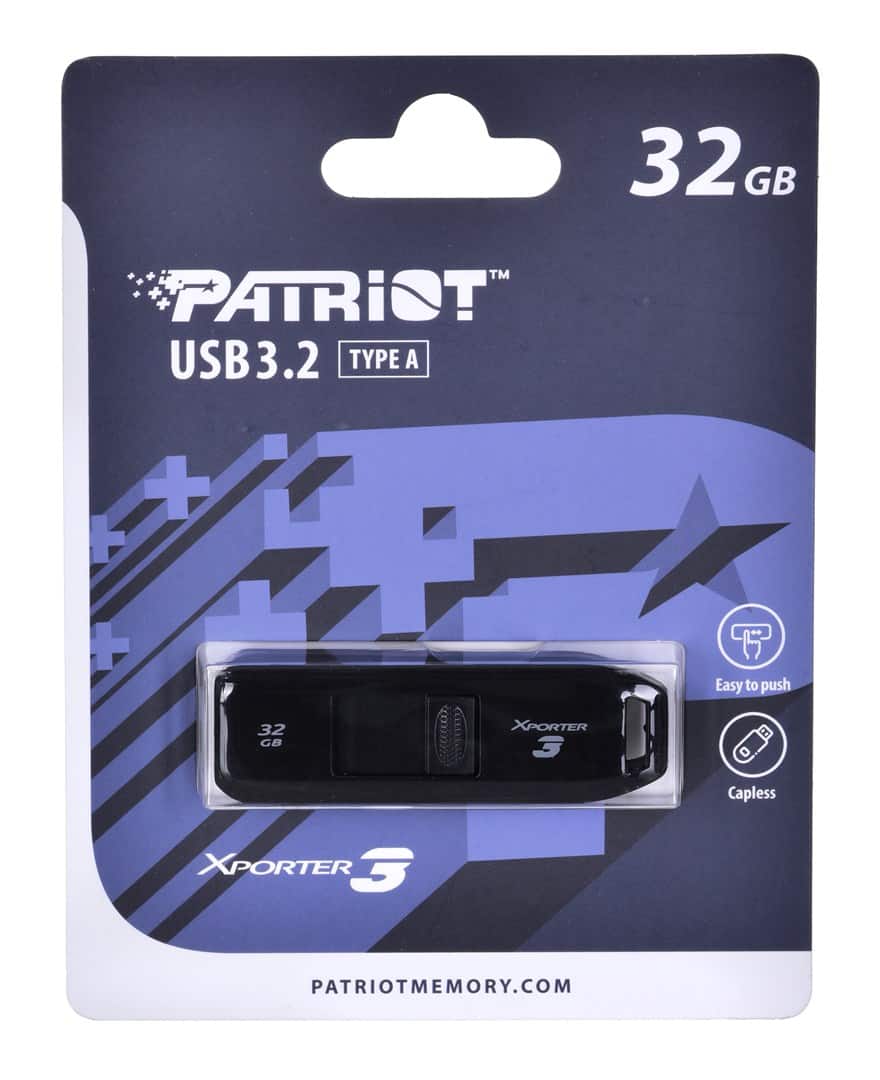 PARTIOT FLASHDRIVE Xporter 3 32GB Czarny — zdjęcie 1 z 8