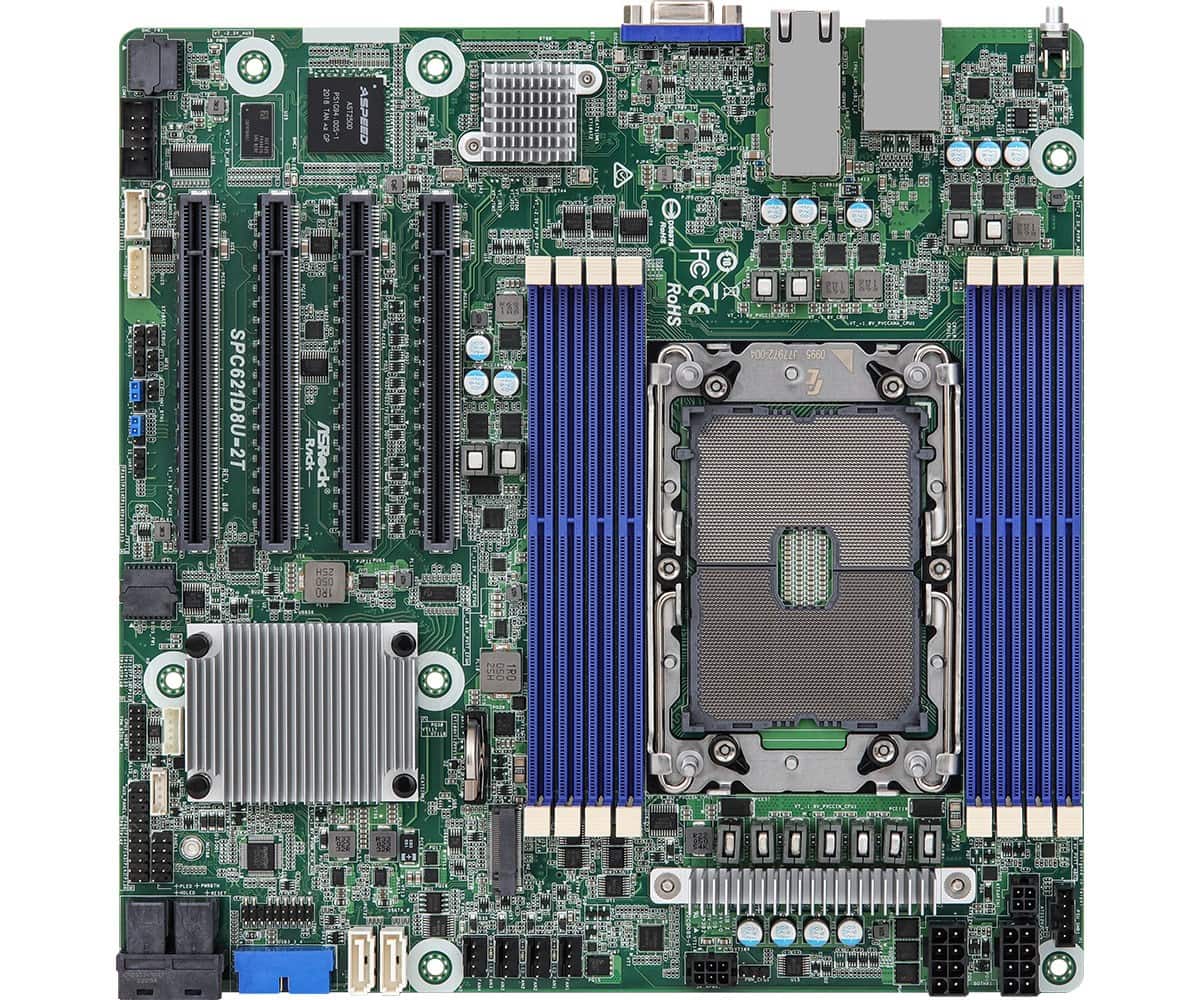 Płyta główna ASRock SPC621D8U-2T 1x LGA4189 Intel Xeon Scalable 3gen C621A (8xDIMM, SATA, 1xM.2, 2x10GbE, IPMI) — zdjęcie 1 z 4