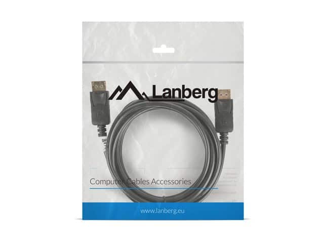 Kabel Lanberg CA-DPDP-10CC-0030-BK (DisplayPort M - DisplayPort M; 3m; kolor czarny) — zdjęcie 1 z 4