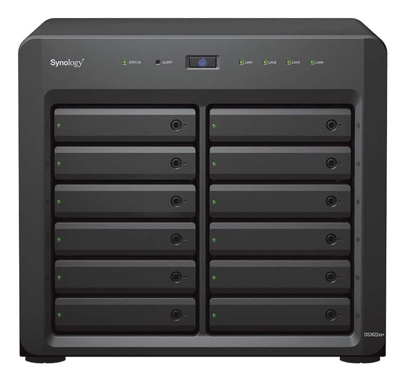 NAS Synology DS3622xs+; Tower; 12x (3.5”/2.5" SATA HDD/SSD); Intel Xeon D-1531;,16 GB DDR4 ECC SODIMM (max. 48GB),2 x 1GbE RJ-45, 2 x 10GbE RJ-45 — zdjęcie 1 z 6