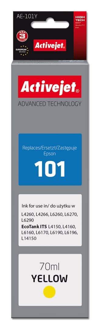 Activejet AE-101Y Buteleczka 70 ml, Kompatybilna z Epson