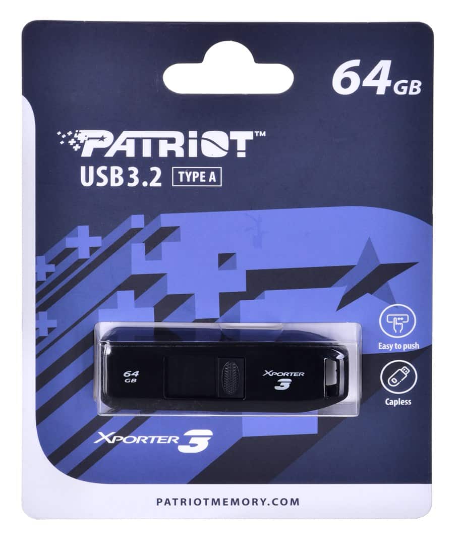 PARTIOT FLASHDRIVE Xporter 3 64GB Czarny — zdjęcie 1 z 8