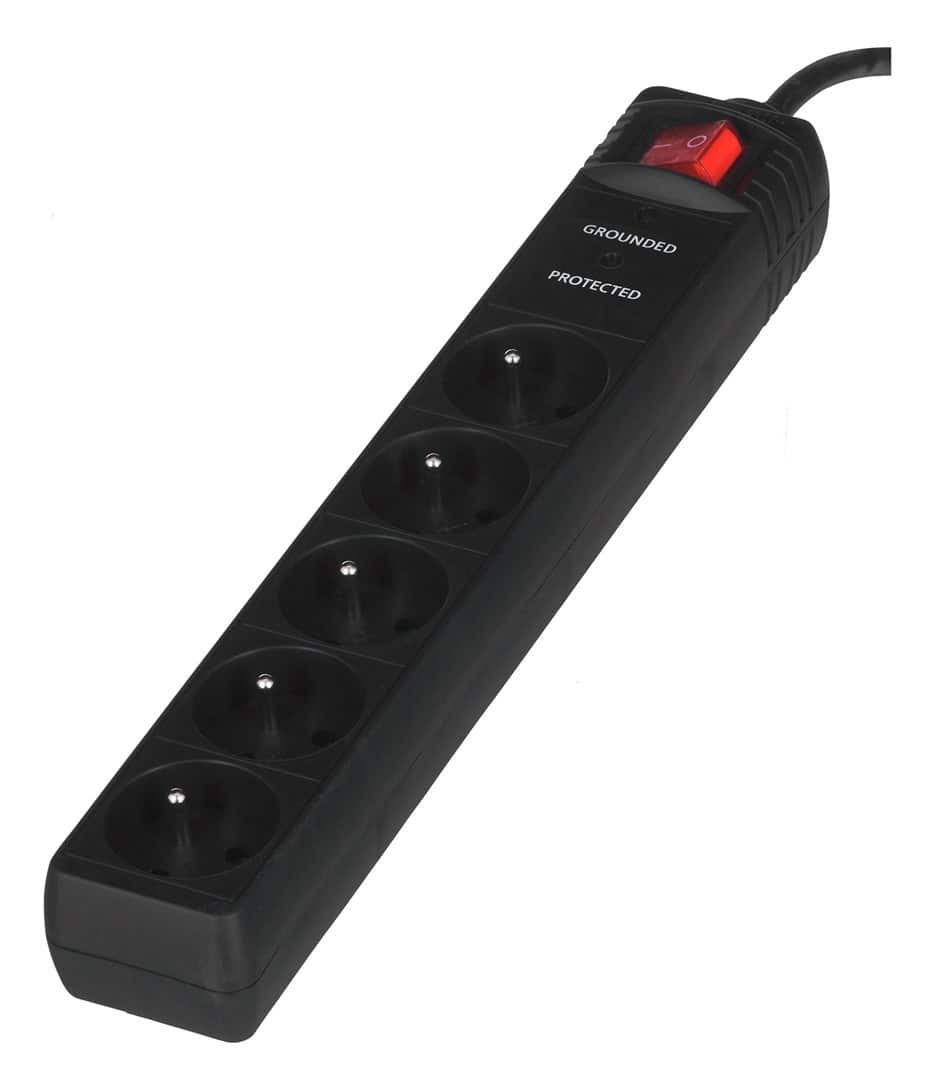 Listwa zasilająca ENERGENIE SPF5-C-5 (5 x UTE; 1,5m; kolor czarny) — zdjęcie 1 z 8