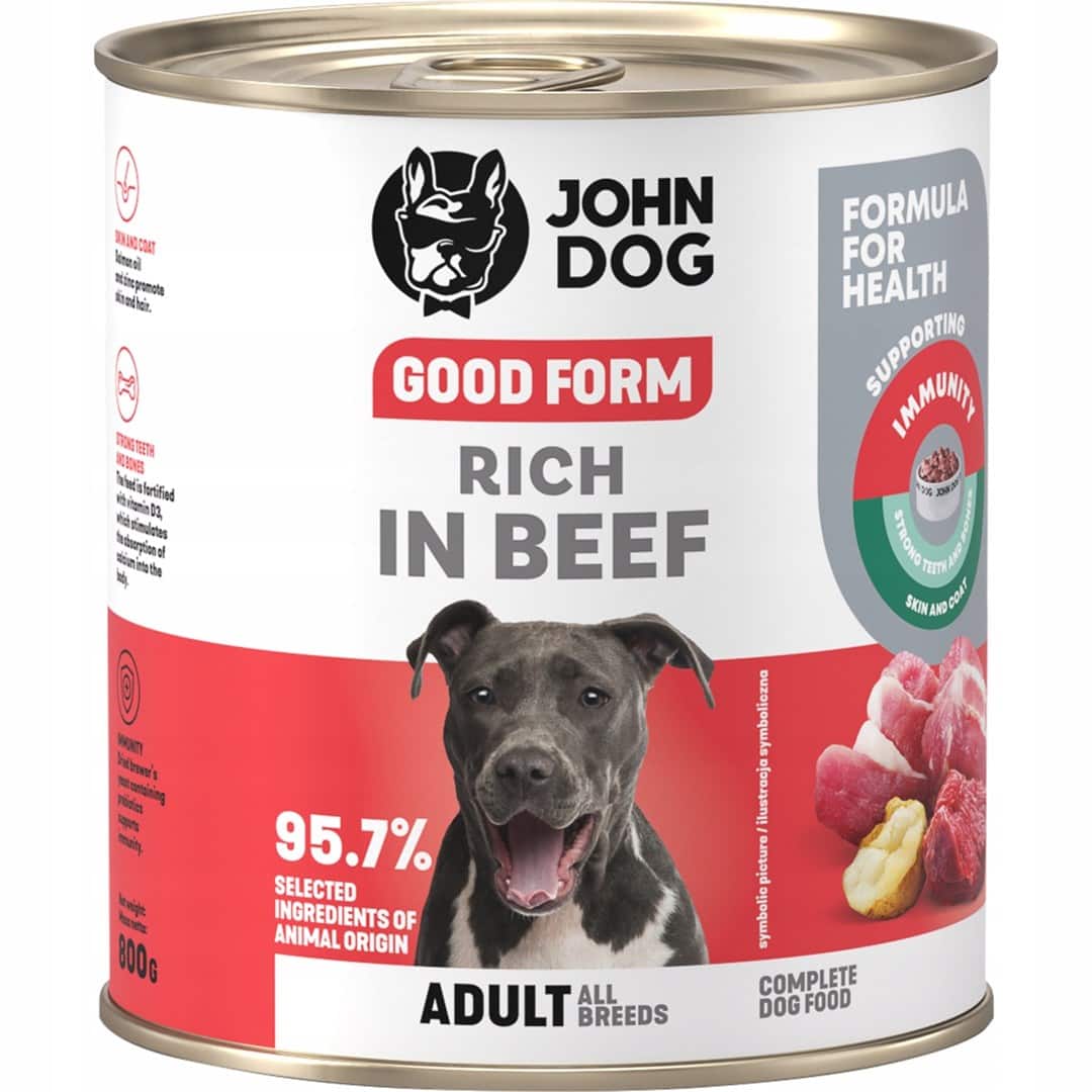 John Dog GOOD FORM DOROSŁY W WOŁOWINĘ KARMA 800g — zdjęcie 1 z 2