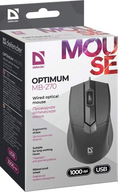 DEFENDER MYSZ OPTIMUM MB-270 OPTICAL 1000dpi 3P — zdjęcie 1 z 3