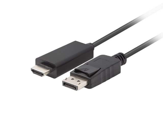 LANBERG KABEL DISPLAYPORT (M) V1.1->HDMI (M) 1M CA-DPHD-11CC-0010-BK — zdjęcie 1 z 3