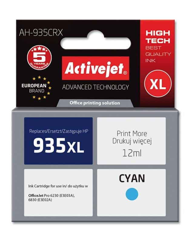 Activejet AH-935CRX Tusz 12ml Cyjan Zamiennik HP 935XL — zdjęcie 1 z 2