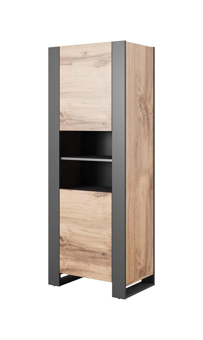 Regał WOOD 65x40x170 dąb wotan + antracyt — zdjęcie 1 z 4
